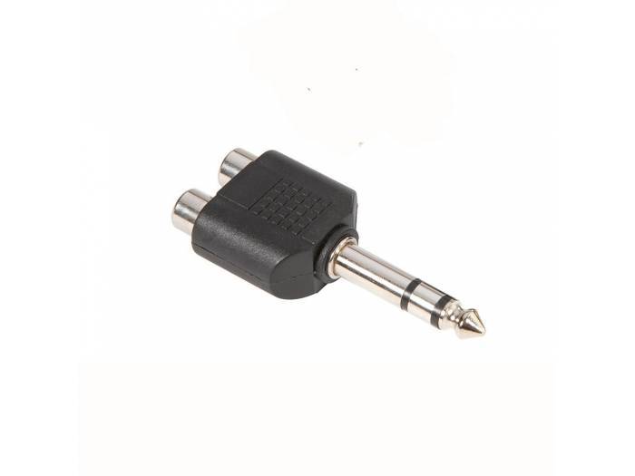 Adam Hall Connectors 7549 Adaptador en Y de 2 RCA hembra a Jack 6,3 mm macho estéreo - 2