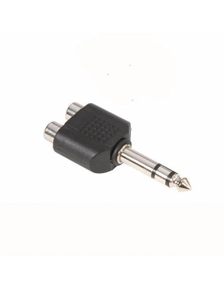 Adam Hall Connectors 7549 Adaptador en Y de 2 RCA hembra a Jack 6,3 mm macho estéreo - 2