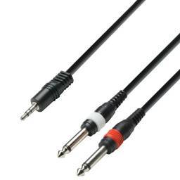 Adam Hall YWPP 0600 Cable de Audio de Minijack 3,5 mm estéreo a 2 Jacks 6,3 mm mono 6 m - 1