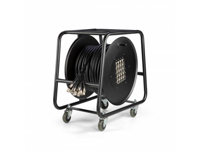 Adam Hall Cables K 20 C 50 D - Manguera de Cable en Enrollador con Cajetín de Escenario 16/4 50 m