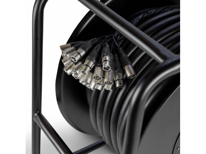 Adam Hall Cables K 20 C 50 D - Manguera de Cable en Enrollador con Cajetín de Escenario 16/4 50 m