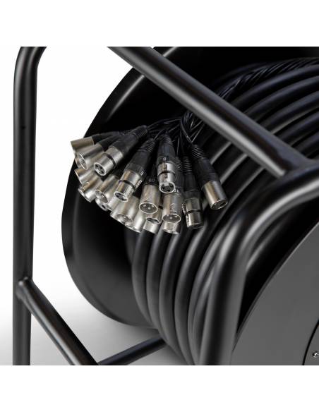 Adam Hall Cables K 20 C 50 D - Manguera de Cable en Enrollador con Cajetín de Escenario 16/4 50 m