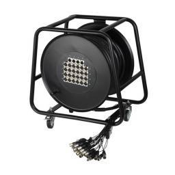 Adam Hall Cables K 28 C 30 D - Manguera de Cable en Enrollador con Cajetín de Escenario 24/4 30 m