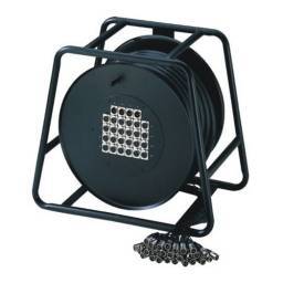 Adam Hall Cables K 28 C 50 D - Manguera de Cable en Enrollador con Cajetín de Escenario 24/4 50 m