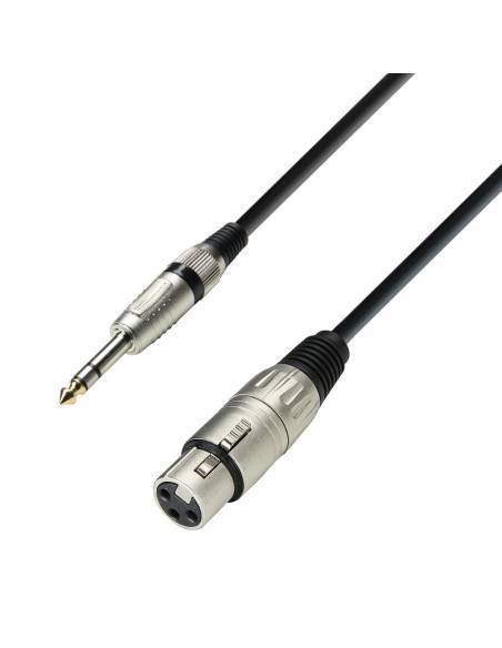Adam Hall Cables 3 STAR BFV 0100 - Cable de Micro de XLR hembra a Jack 6,3 mm estéreo 1 m - 1