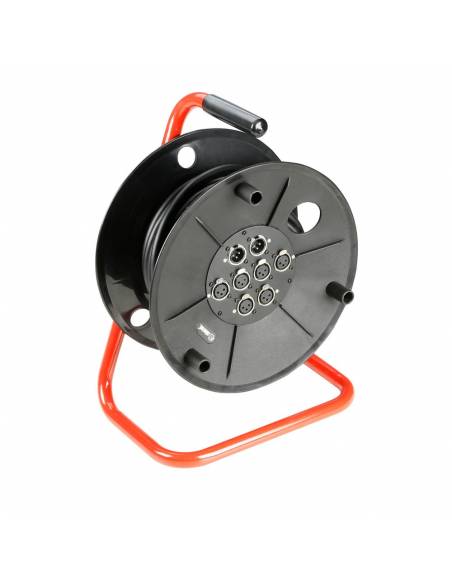 Adam Hall Cables 3 STAR CDMC 6215 - Manguera multipar 6/2 en enrollador con cajetín de escenario integrado, 15 metros - 2