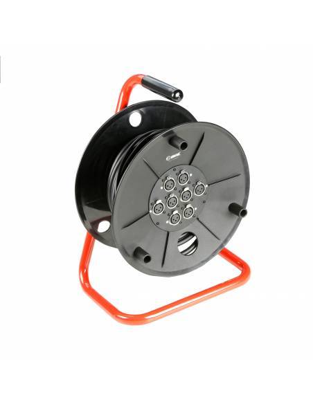 Adam Hall Cables 3 STAR CDMC 8015 - Manguera multipar 8/0 en enrollador con cajetín de escenario integrado, 15 metros - 2