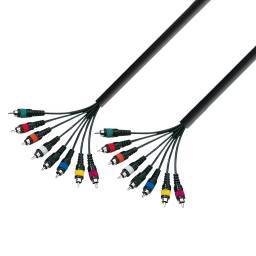 Adam Hall Cables 3 STAR L8 CC 0500 - Manguera de Cable de 8 RCA macho a 8 RCA macho 5 m