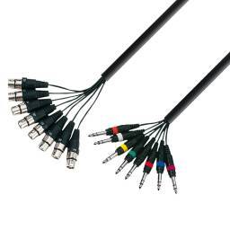 Adam Hall Cables 3 STAR L8 FV 0300 - Manguera de Cable de 8 XLR hembra a 8 Jacks 6,3 mm estéreo 3 m
