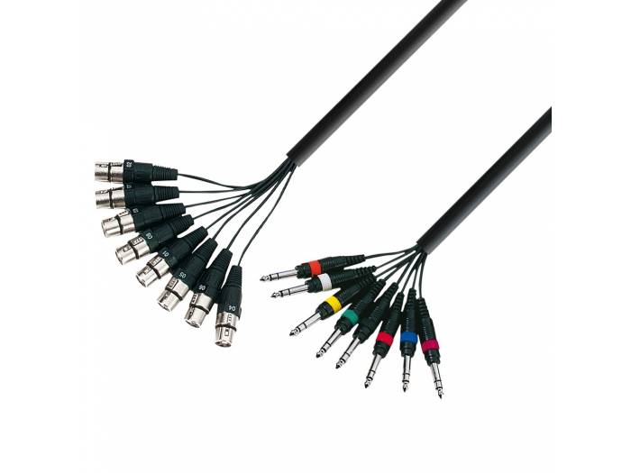 Adam Hall Cables 3 STAR L8 FV 0300 - Manguera de Cable de 8 XLR hembra a 8 Jacks 6,3 mm estéreo 3 m