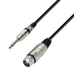 Adam Hall Cables 3 STAR MFP 1000 - Cable de Micro de XLR hembra a Jack 6,3 mm mono 10 m