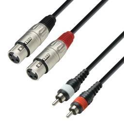 Adam Hall Cables 3 STAR TFC 0600 - Cable de audio moldeado 2 x RCA macho a 2 x XLR hembra, 6 m - 1