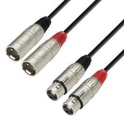 Adam Hall Cables 3 STAR TMF 0300 - Cable de audio de 2 conectores XLR macho a 2 conectores XLR hembra, 3 m - 1