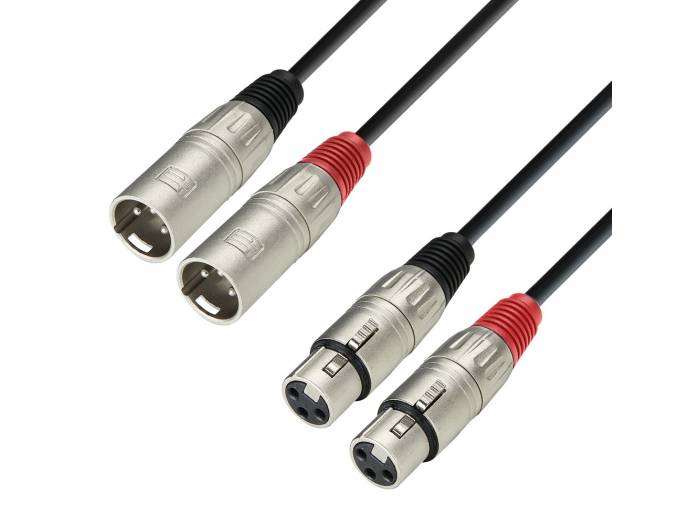 Adam Hall Cables 3 STAR TMF 0300 - Cable de audio de 2 conectores XLR macho a 2 conectores XLR hembra, 3 m - 1