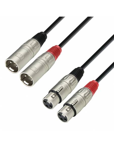 Adam Hall Cables 3 STAR TMF 0600 - Cable de audio de 2 conectores XLR macho a 2 conectores XLR hembra, 6 m - 1