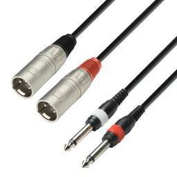 Adam Hall Cables 3 STAR TMP 0300 - Cable de audio de 2 conectores XLR macho a 2 jacks mono de 6,3 mm, 3 m - 1
