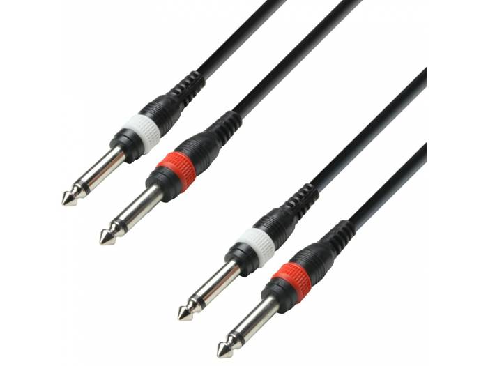 Adam Hall Cables 3 STAR TPP 0100 - Cable de Audio de 2 Jacks 6,3 mm mono a 2 Jacks 6,3 mm mono 1 m - 1