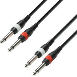 Adam Hall Cables 3 STAR TPP 0600 - Cable de Audio de 2 Jacks 6,3 mm mono a 2 Jacks 6,3 mm mono 6 m