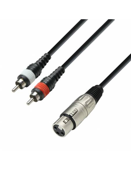 Adam Hall Cables 3 STAR YFCC 0300 - Cable de audio de conector XLR hembra a 2 conectores RCA macho, 3 m - 1