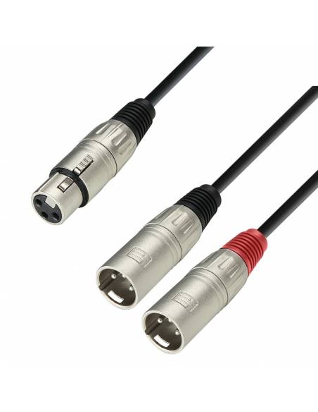 Adam Hall Cables 3 STAR YFMM 0600 - Cable de audio de conector XLR hembra a 2 conectores XLR macho, 6 m - 1