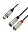 Adam Hall Cables 3 STAR YFMM 0600 - Cable de audio de conector XLR hembra a 2 conectores XLR macho, 6 m
