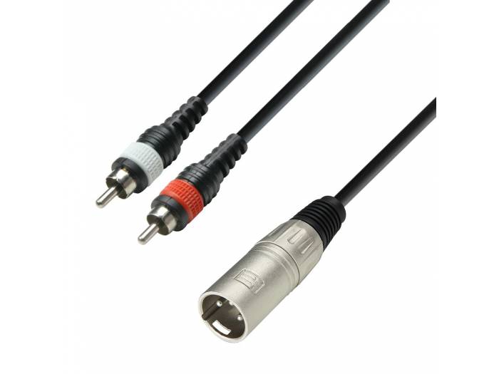 Adam Hall Cables 3 STAR YMCC 0100 - Cable de audio de conector XLR macho a 2 conectores RCA macho, 1 m - 1