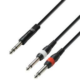 Adam Hall Cables 3 STAR YVPP 0600 - Cable de Audio de Jack 6,3 mm estéreo a 2 Jacks 6,3 mm mono 6 m - 1