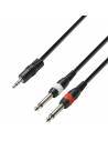 Adam Hall Cables 3 STAR YWPP 0300 - Cable de Audio de Minijack 3,5 mm estéreo a 2 Jacks 6,3 mm mono 3 m