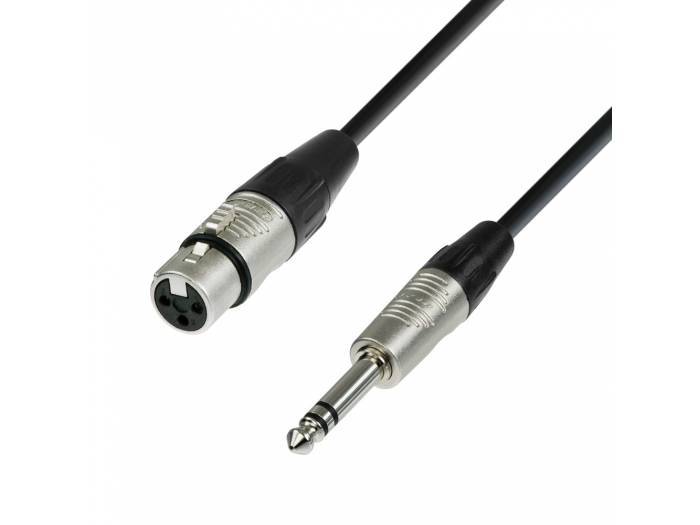 Adam Hall Cables 4 STAR BFV 0300 - Cable de Micro REAN de XLR hembra a Jack 6,3 mm estéreo 3 m