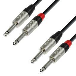 Adam Hall Cables 4 STAR TPP 0090 - Cable de Audio REAN de 2 Jacks 6,3 mm mono a 2 Jacks 6,3 mm mono 0,9 m