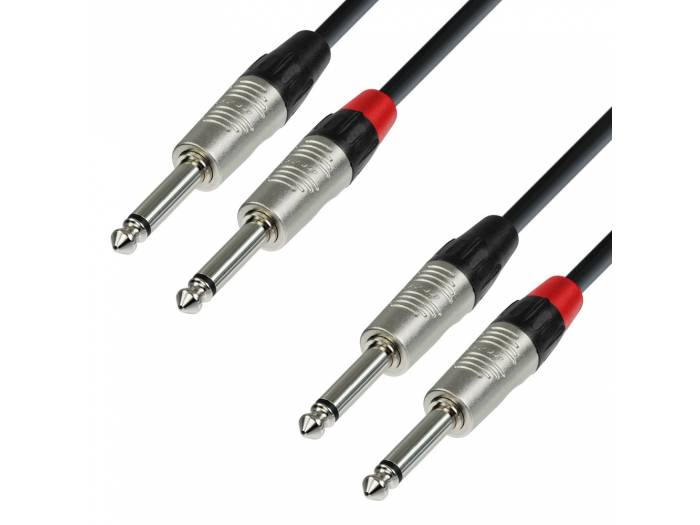 Adam Hall Cables 4 STAR TPP 0600 - Cable de Audio REAN de 2 Jacks 6,3 mm mono a 2 Jacks 6,3 mm mono 6 m