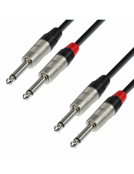 Adam Hall Cables 4 STAR TPP 0600 - Cable de Audio REAN de 2 Jacks 6,3 mm mono a 2 Jacks 6,3 mm mono 6 m
