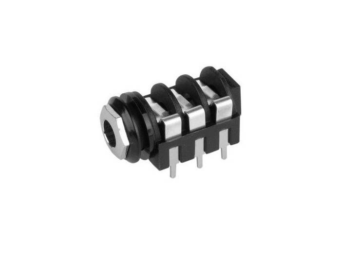 Adam Hall Connectors MJ 6H CD2 - Conector Chasis Jack 6,3 mm con Interruptor estéreo negro - 1