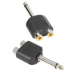 Adam Hall Connectors 7548 - Adaptador en Y de 2 RCA hembra a Jack 6,3 mm macho mono