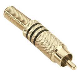Adam Hall Connectors 7623 BLK - Conector aéreo RCA dorado negro