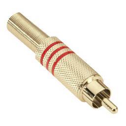 Adam Hall Connectors 7623 RED - Conector aéreo RCA dorado rojo