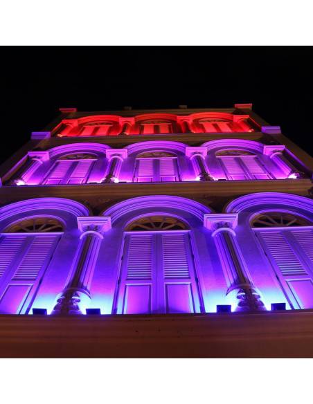 Cameo FLOOD 600 IP65 - Proyector de exterior con 9 LED RGBWA+UV 6 en 1 de 12 W