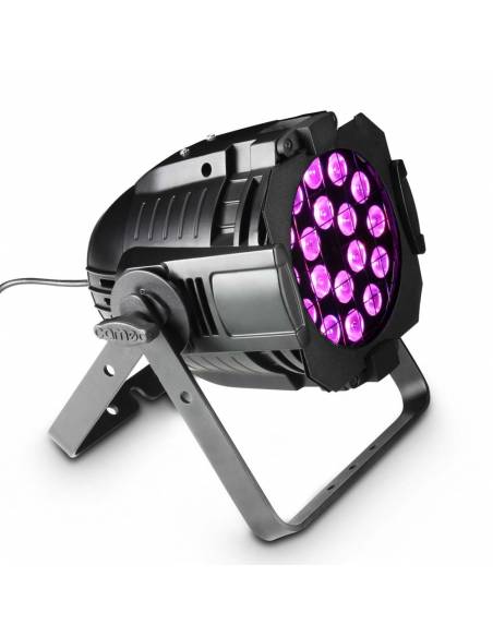 Cameo STUDIO PAR 64 RGBA Q 8W - Foco PAR LED de cuatro colores RGBA 18 x 8 W con Carcasa negra