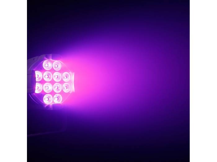 Cameo STUDIO PAR 64 RGBW AU 12W - 12 focos LED RGBWA de 12 W + foco UV PAR con carcasa negra - 7