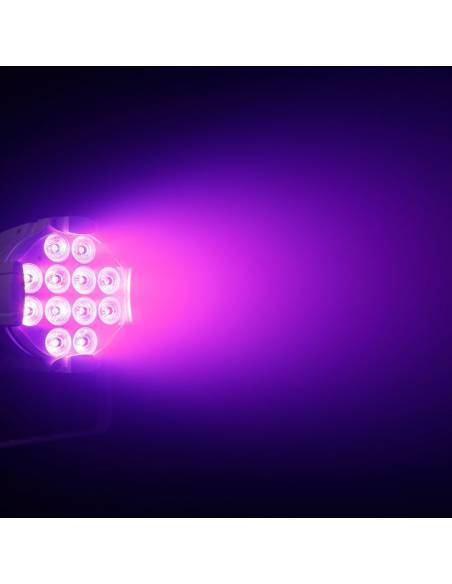 Cameo STUDIO PAR 64 RGBW AU 12W - 12 focos LED RGBWA de 12 W + foco UV PAR con carcasa negra - 7