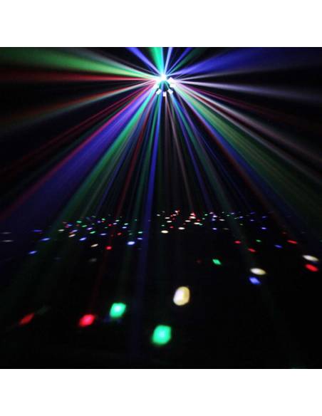 Cameo STORM - Efecto de luces 3 en 1, 5 x 3 W RGBWA derby, estrobo y láser grating