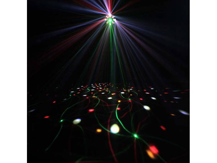 Cameo STORM - Efecto de luces 3 en 1, 5 x 3 W RGBWA derby, estrobo y láser grating