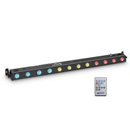 Cameo TRIBAR 200 IR - Barra de LEDs tricolor 12 x 3 W con carcasa negra y mando a distancia por infrarrojos