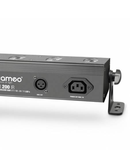 Cameo TRIBAR 200 IR - Barra de LEDs tricolor 12 x 3 W con carcasa negra y mando a distancia por infrarrojos