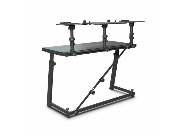 Gravity FDJT 01 - Mesa de DJ con bandejas adaptables para altavoces y portátil