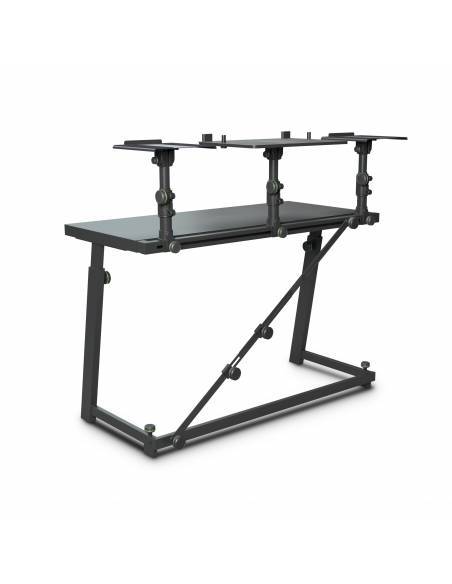 Gravity FDJT 01 - Mesa de DJ con bandejas adaptables para altavoces y portátil