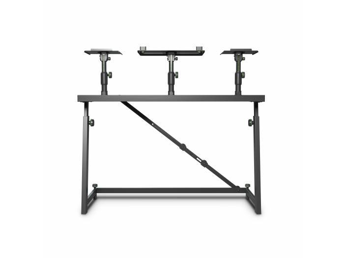 Gravity FDJT 01 - Mesa de DJ con bandejas adaptables para altavoces y portátil