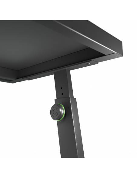 Gravity FDJT 01 - Mesa de DJ con bandejas adaptables para altavoces y portátil