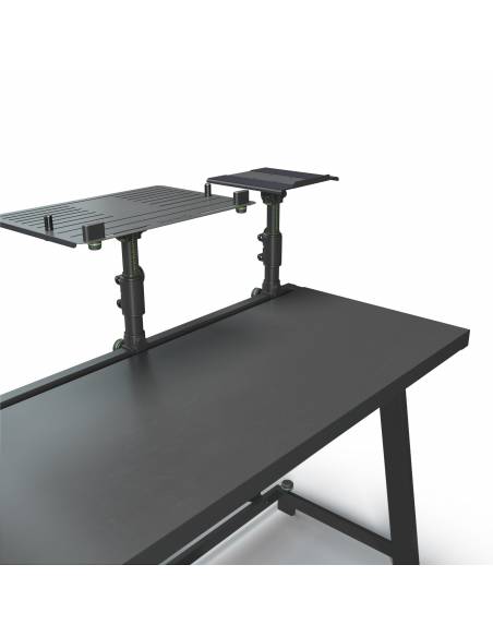 Gravity FDJT 01 - Mesa de DJ con bandejas adaptables para altavoces y portátil