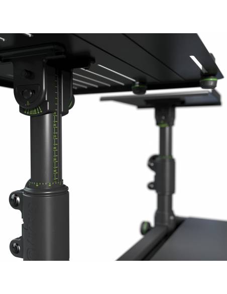 Gravity FDJT 01 - Mesa de DJ con bandejas adaptables para altavoces y portátil